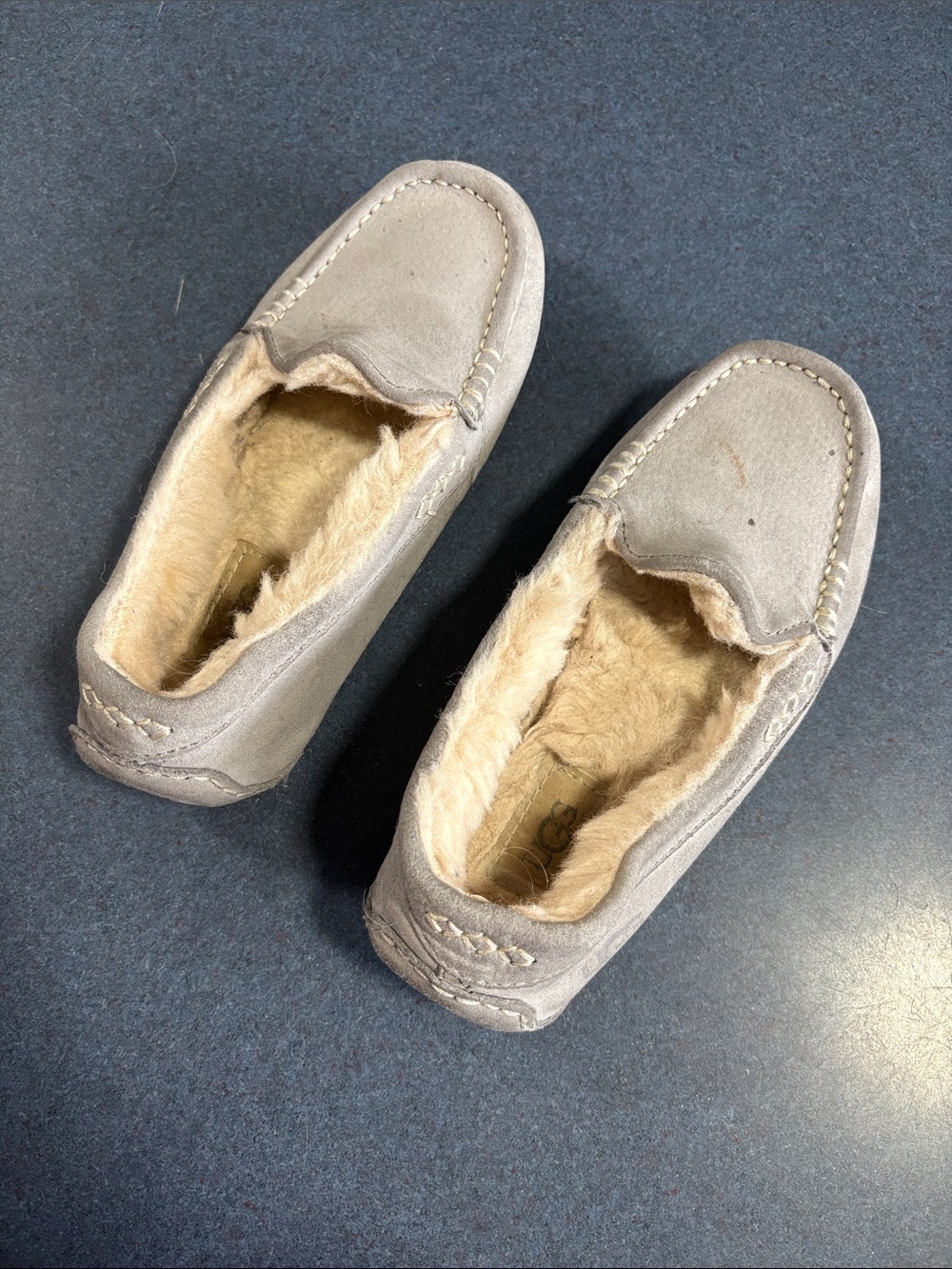 UGG Women's Suede Fleece-Lined Slip-On Loafers - Light Taupe